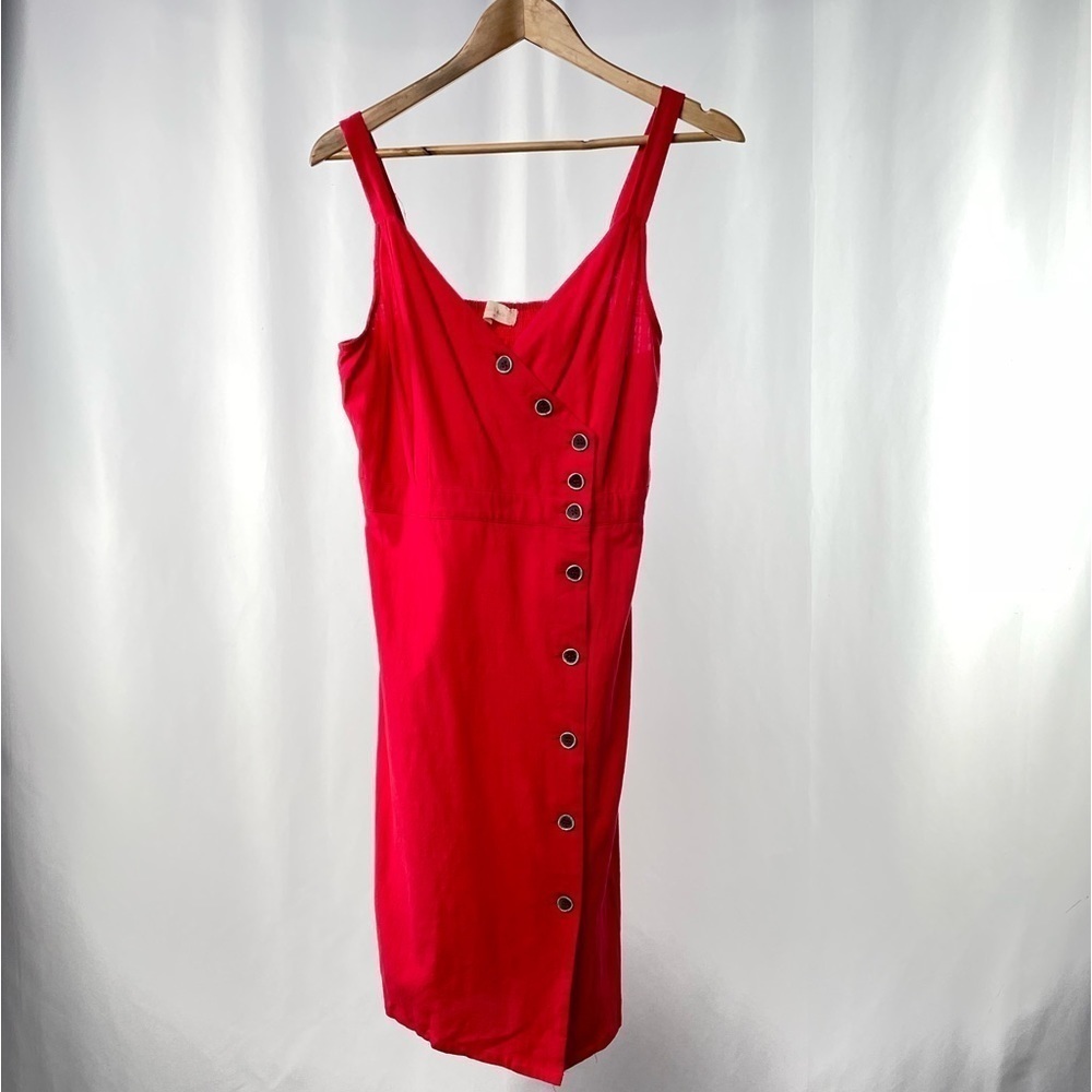 Altar'd State Cotton Button Front Summer Dress in‎ Red Size Medium
